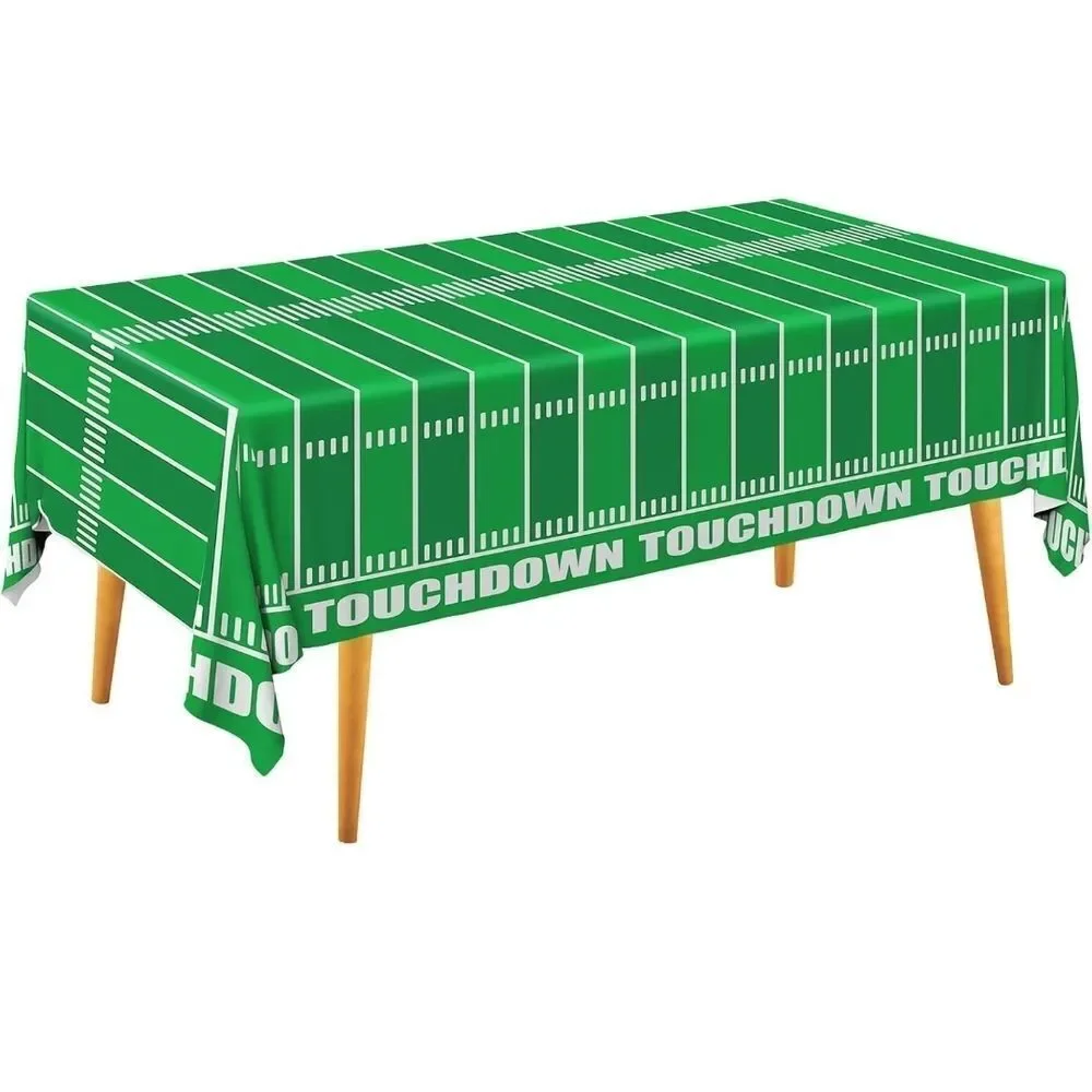 Green Football Field Table Cover and Napkins Set